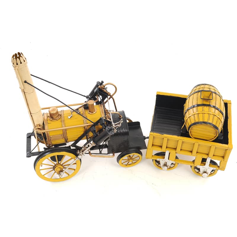 1829 Yellow Stephenson Rocket Steam Locomotive Model