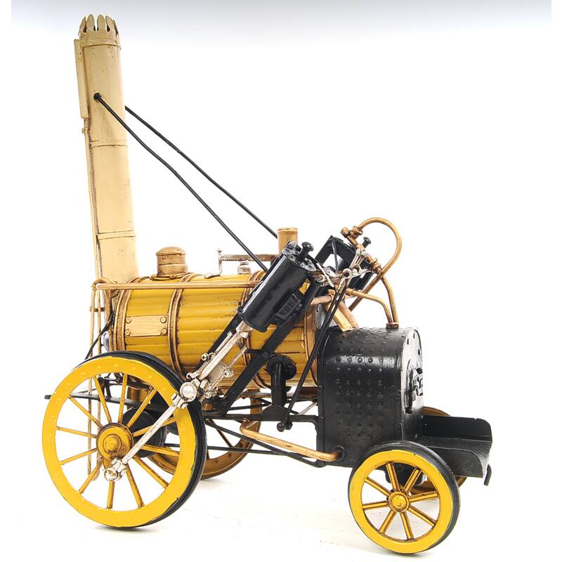1829 Yellow Stephenson Rocket Steam Locomotive Model