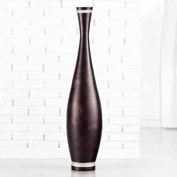 Shop Bronze Foil Contemporary Floor Vase Indonesia Overstock