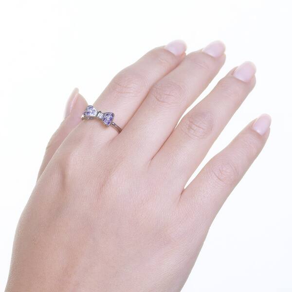 Jewel Tie 925 Sterling Silver Polished Purple CZ Cubic Zirconia Ring Jewel Tie 925 Sterling Silver Polished Purple CZ Cubic Zirconia Ring