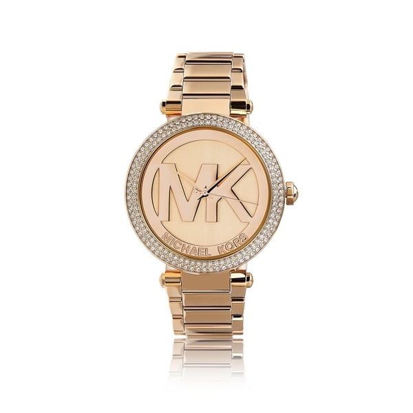 Shop Michael Kors Women's 'Parker' Logo Dial Rosetone Watch - Pink ...