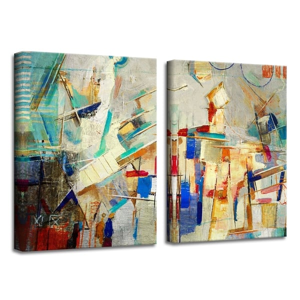 slide 2 of 5, Ready2HangArt 'Bueno Exchange XXV' Canvas Diptych Art Print