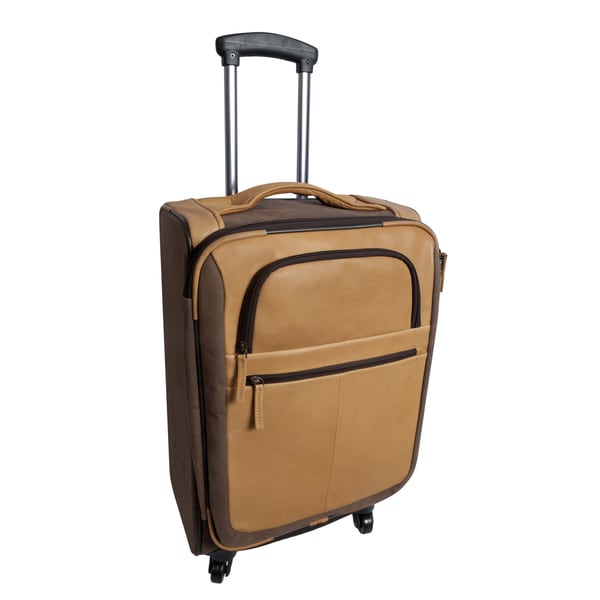 Amerileather Brown Leather 22 inch Expandable Carry on Pullman (8001 2