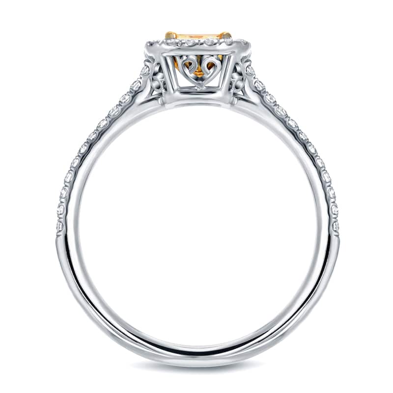 Auriya 14k Gold 3/4ctw Radiant-cut Halo Yellow Diamond Engagement Ring