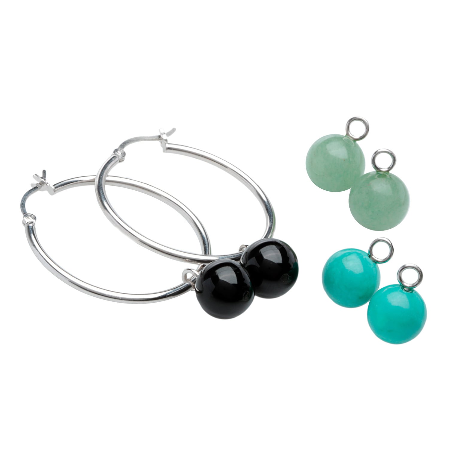 silver gemstone earrings