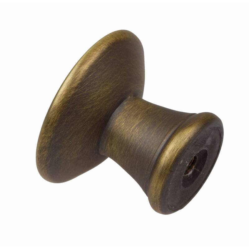 GlideRite 1.25-inch Antique Brass Round Deco Cabinet Knobs (Pack of 10)
