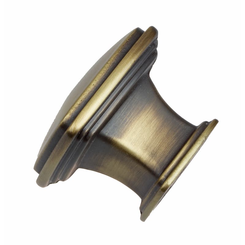 GlideRite 1.25-inch Antique Brass Square Deco Cabinet Knobs (Pack of 10)