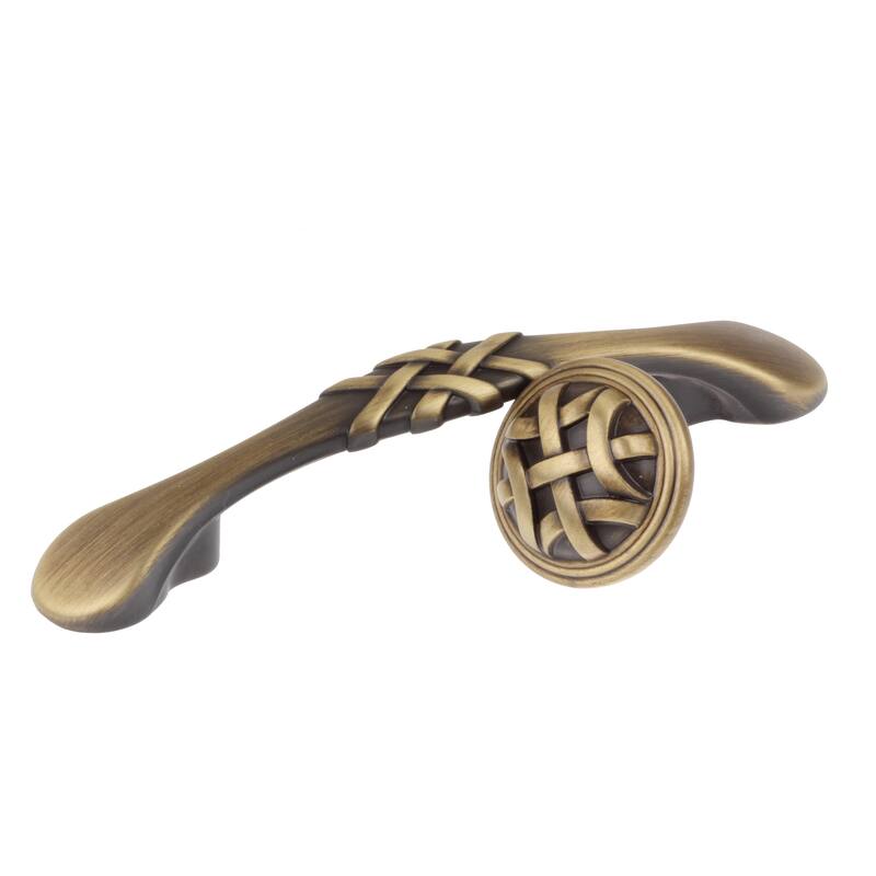 GlideRite 1.25-inch Antique Brass Round Braided Cabinet Knobs (Pack of 10)