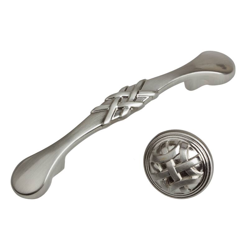 GlideRite 1.25-inch Satin Nickel Round Braided Cabinet Knobs (Pack of 10)
