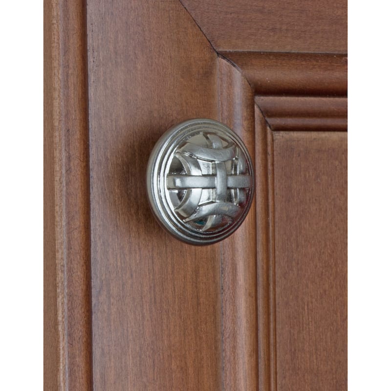 GlideRite 1.25-inch Satin Nickel Round Braided Cabinet Knobs (Pack of 10)