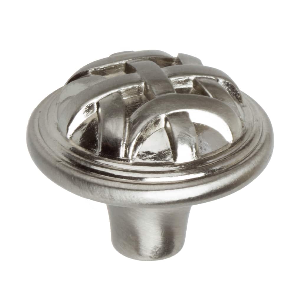 GlideRite 1.25-inch Satin Nickel Round Braided Cabinet Knobs (Pack of 10)