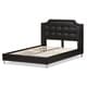 preview thumbnail 4 of 7, Baxton Studio Carlotta Modern Black Faux Leather Platform Bed with Upholstered Headboard