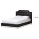 preview thumbnail 5 of 7, Baxton Studio Carlotta Modern Black Faux Leather Platform Bed with Upholstered Headboard