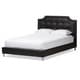 preview thumbnail 2 of 7, Baxton Studio Carlotta Modern Black Faux Leather Platform Bed with Upholstered Headboard