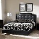 preview thumbnail 1 of 7, Baxton Studio Carlotta Modern Black Faux Leather Platform Bed with Upholstered Headboard