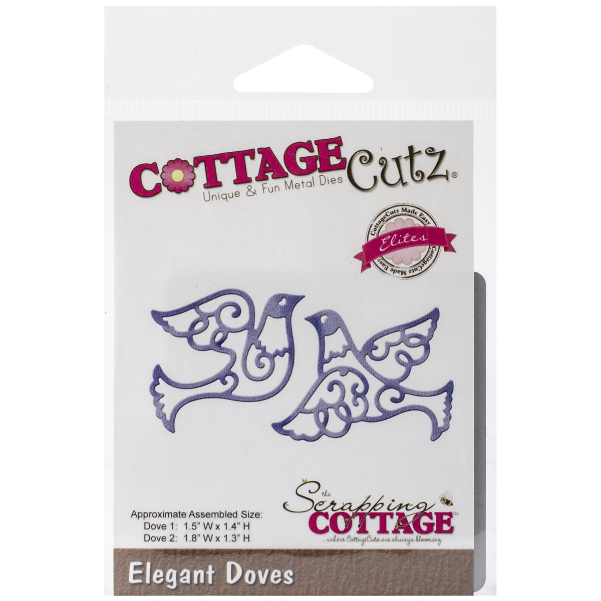 Cottagecutz Elites Dies 1.5inx1.4in   1.8inx1.3in elegant Doves