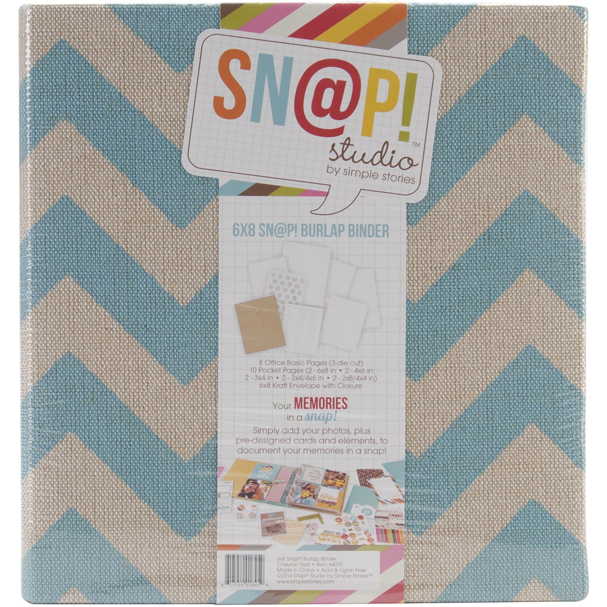 Sn p  Burlap Binder 6inx8in teal