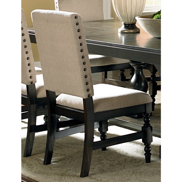 Shop Greyson Living Loraine Beige Linen Nailhead Trim Dining Chairs