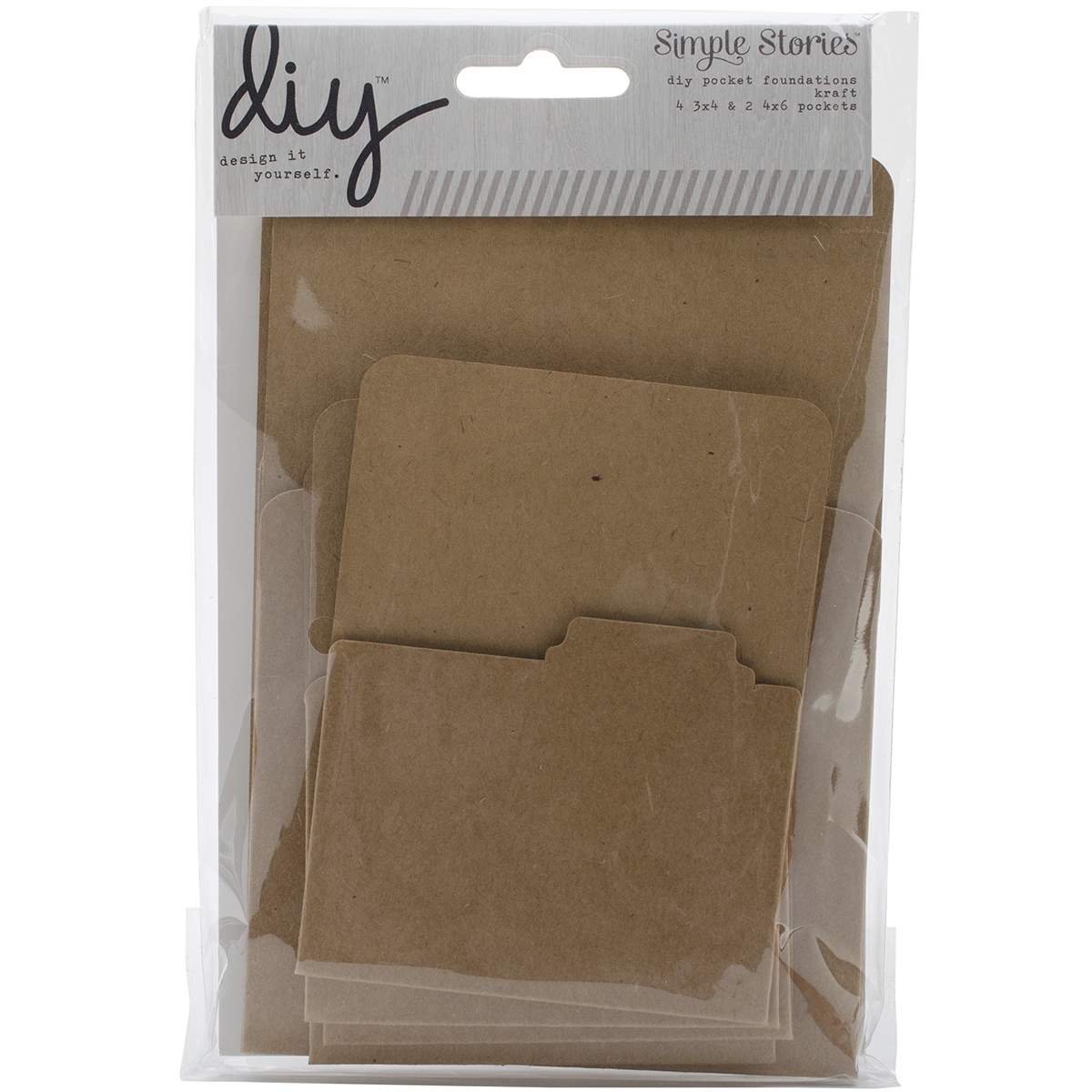 Diy Foundations Pockets 6/pkg kraft (2) 4inx6in   (4) 3inx4in