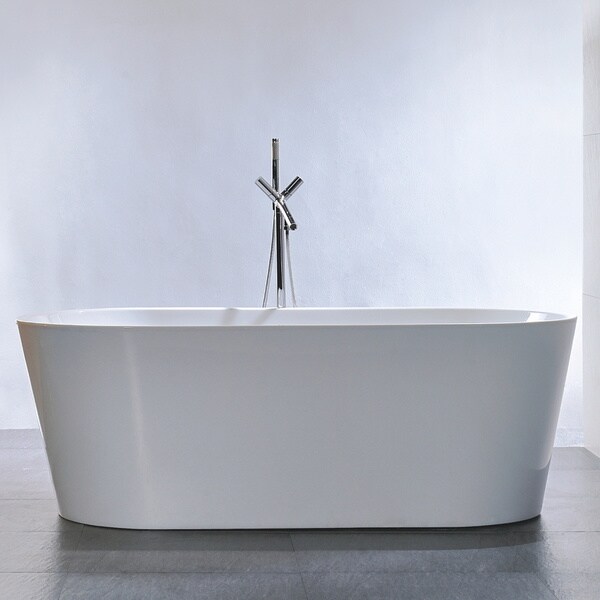 Shop Freestanding 67inch Double Ended Style White Acrylic Bathtub