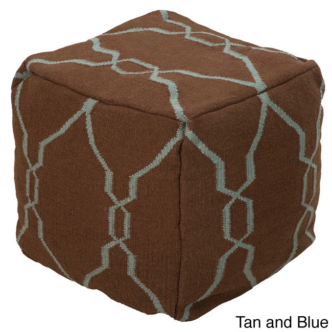 Hand Crafted Mila Lattice 18-inch Square Pouf