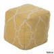 preview thumbnail 6 of 7, Hand Crafted Mila Lattice 18-inch Square Pouf Yellow