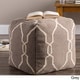 preview thumbnail 5 of 7, Hand Crafted Mila Lattice 18-inch Square Pouf Grey