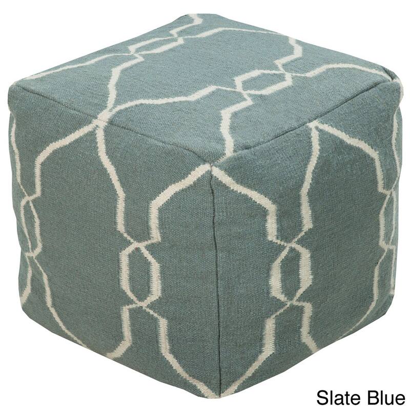Hand Crafted Mila Lattice 18-inch Square Pouf