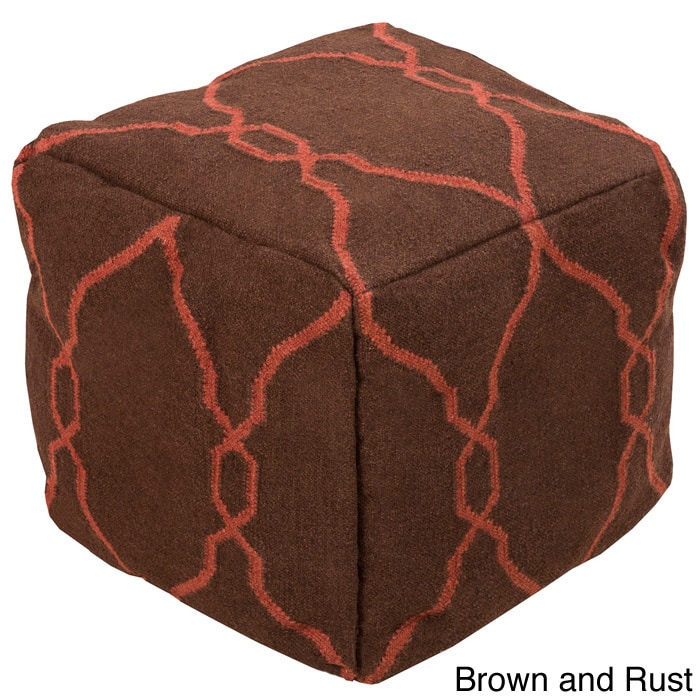 Hand Crafted Mila Lattice 18-inch Square Pouf