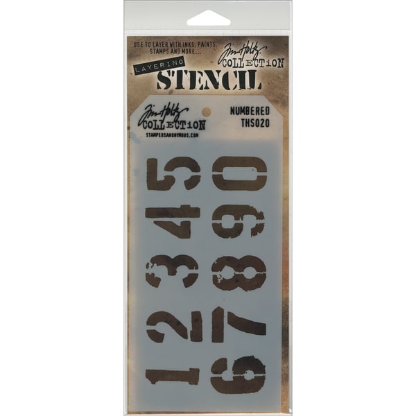 Tim Holtz Layered Stencil 4.125inX8.5in Numbered