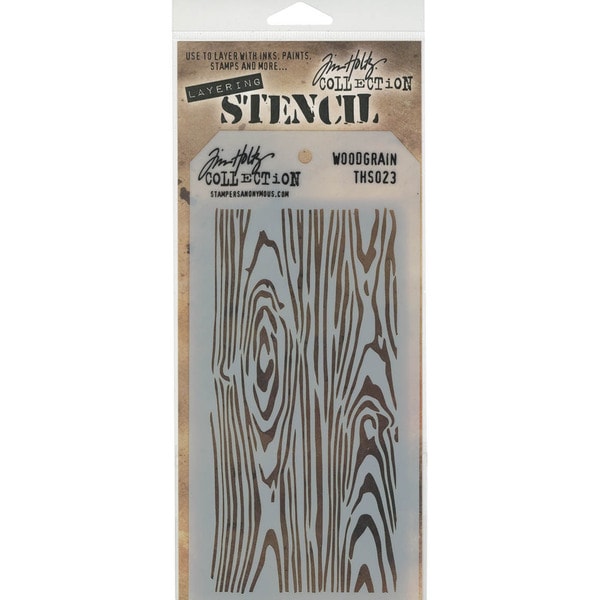 Tim Holtz Layered Stencil 4.125inX8.5in Woodgrain