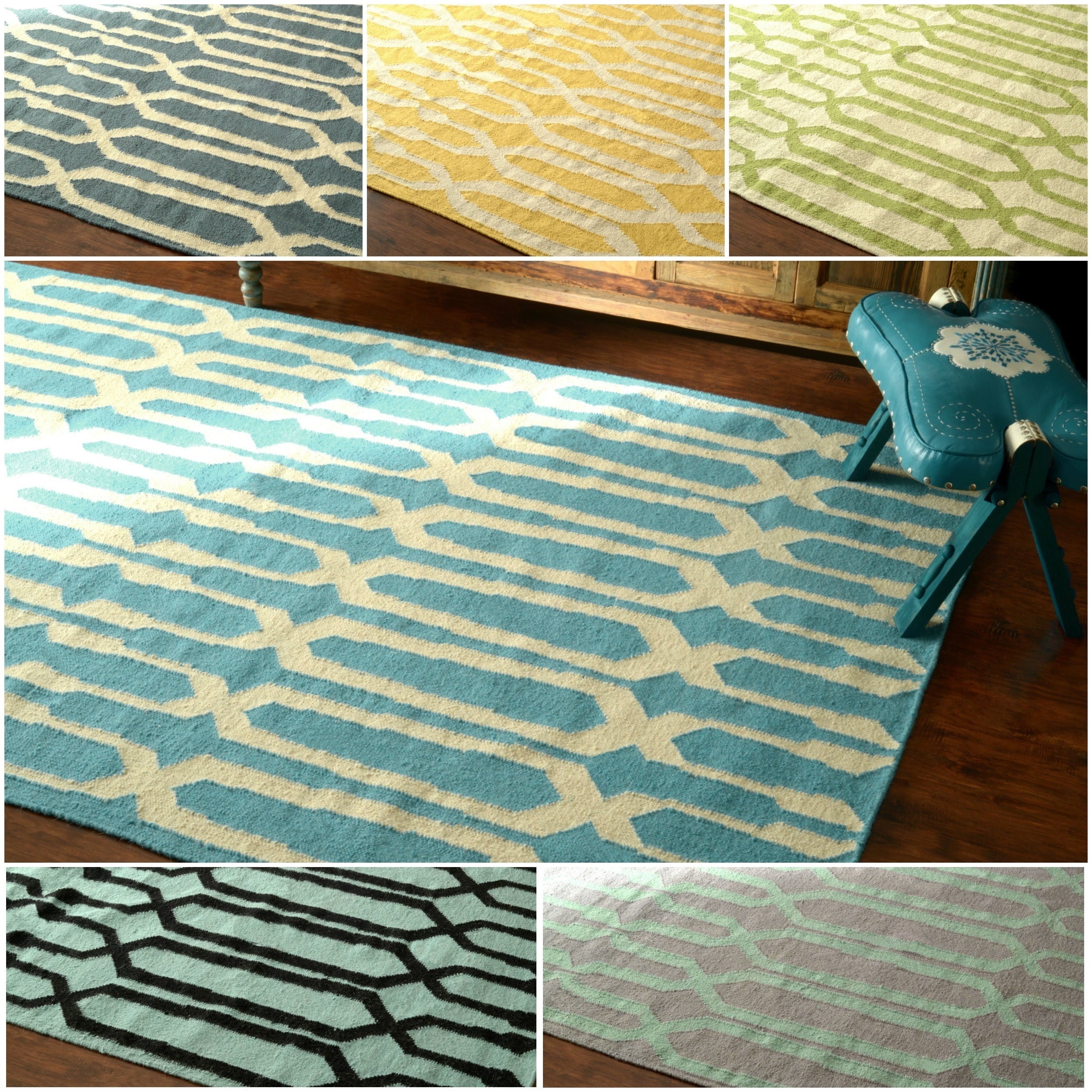 Nuloom Flatwoven Trellis Wool Fancy Rug (8 X 10)