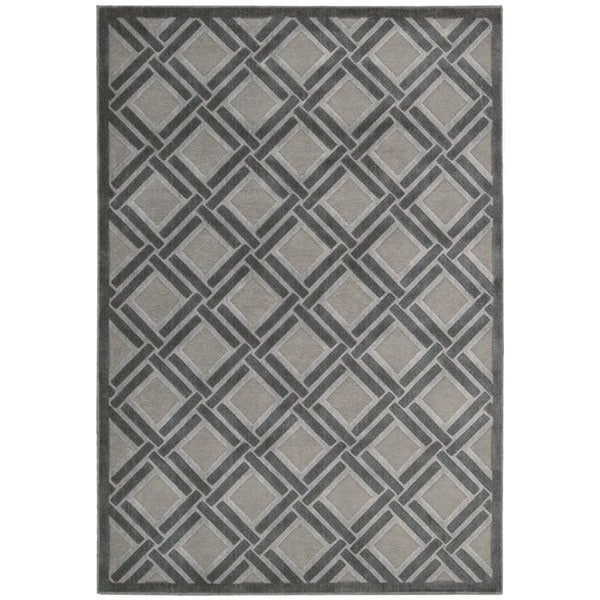 Nourison Graphic Illusions Ivory/ Taupe Plaid Rug (79 x 1010)