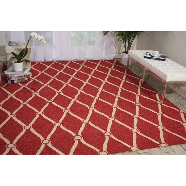 Shop Nourison Portico Red Indoor/ Outdoor Area Rug 4' x 6' On Sale
