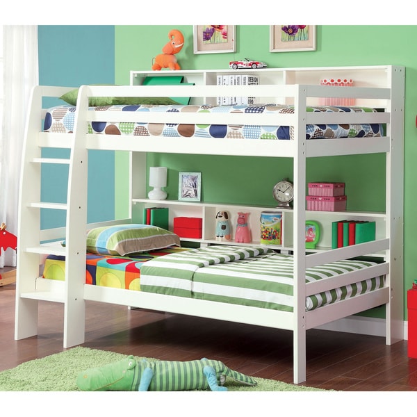 furniture of america renaive modern twin over twin bunk bed - free furniture of america renaive modern twin over twin bunk bed - free