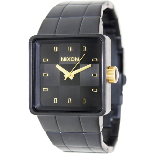 Shop Nixon Mens Quatro Black Stainless Steel Quartz Watch With Black Dial Free Shipping Today 9338