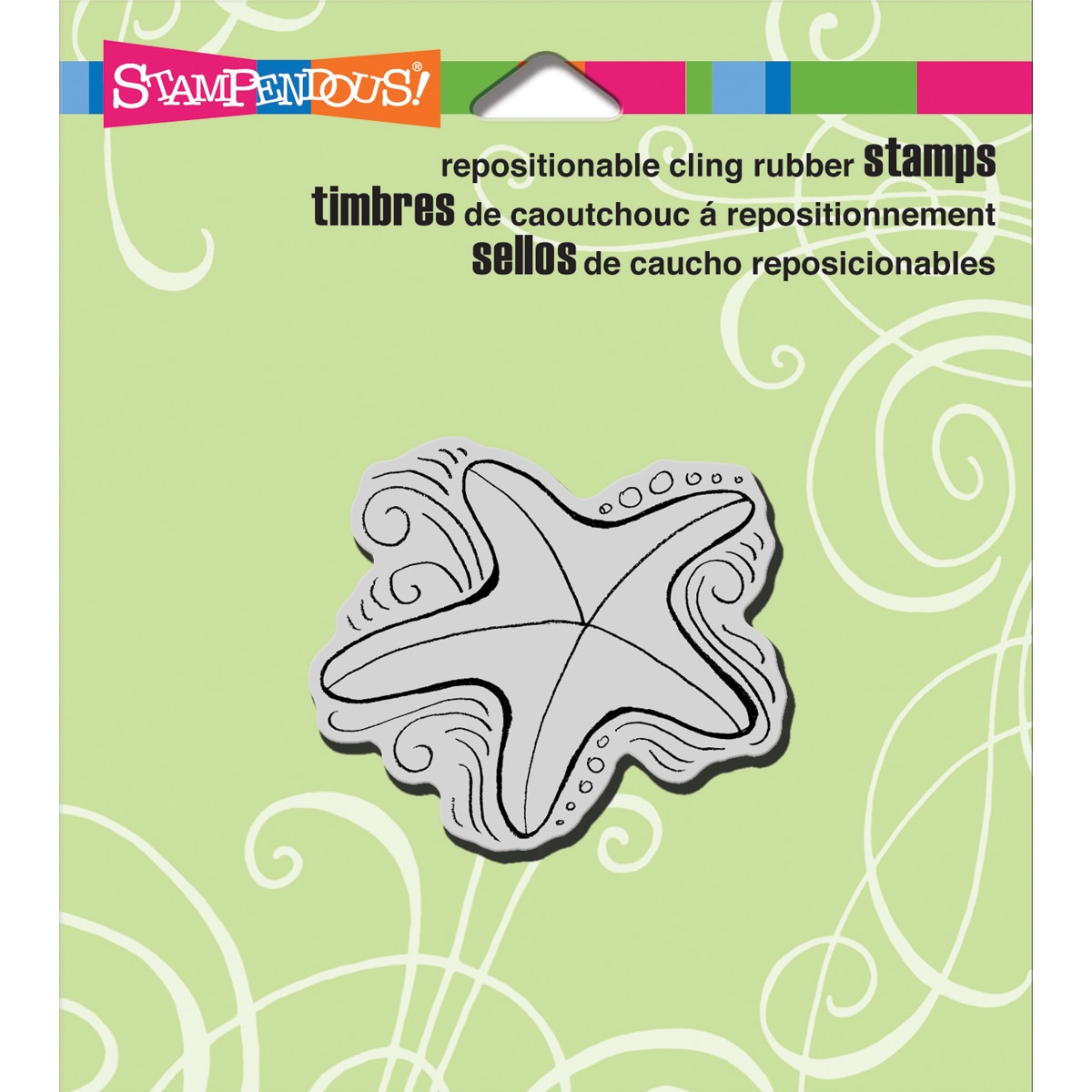 Stampendous Cling Rubber Stamp 3.5inx4in Sheet penpattern Starfish