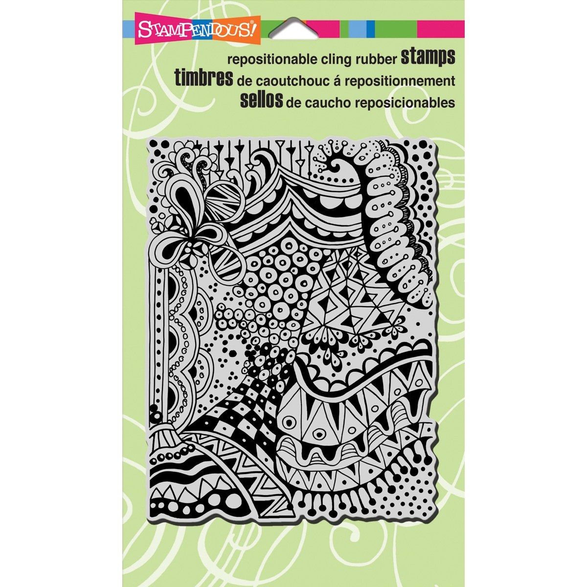 Stampendous Cling Rubber Stamp 4inx6in Sheet penpattern Dark