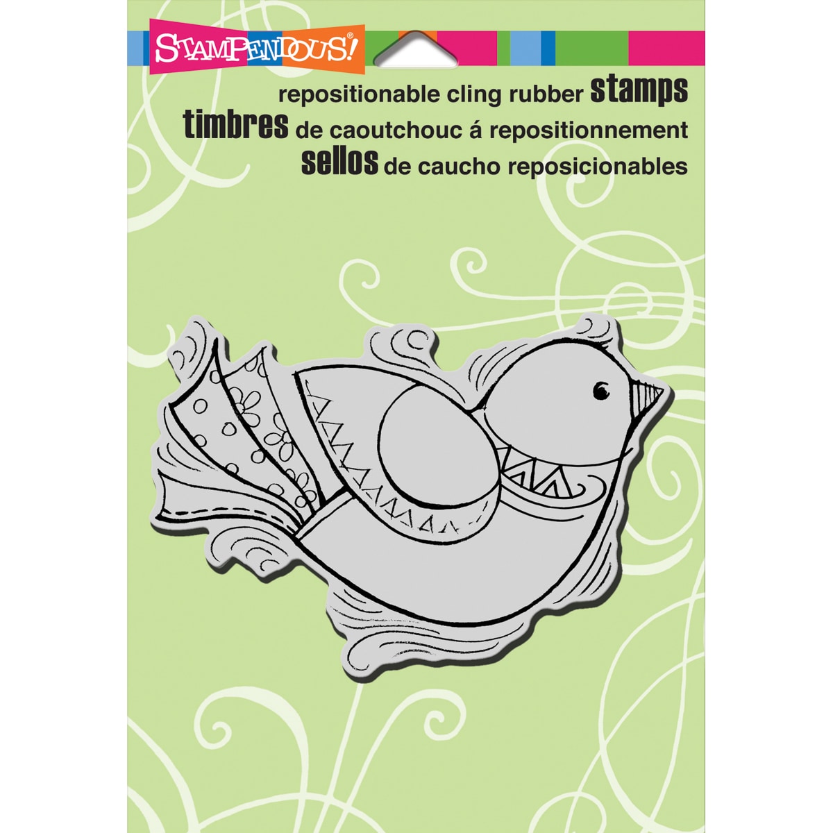 Stampendous Cling Rubber Stamp 5.5inx4.5in Sheet penpattern Bird