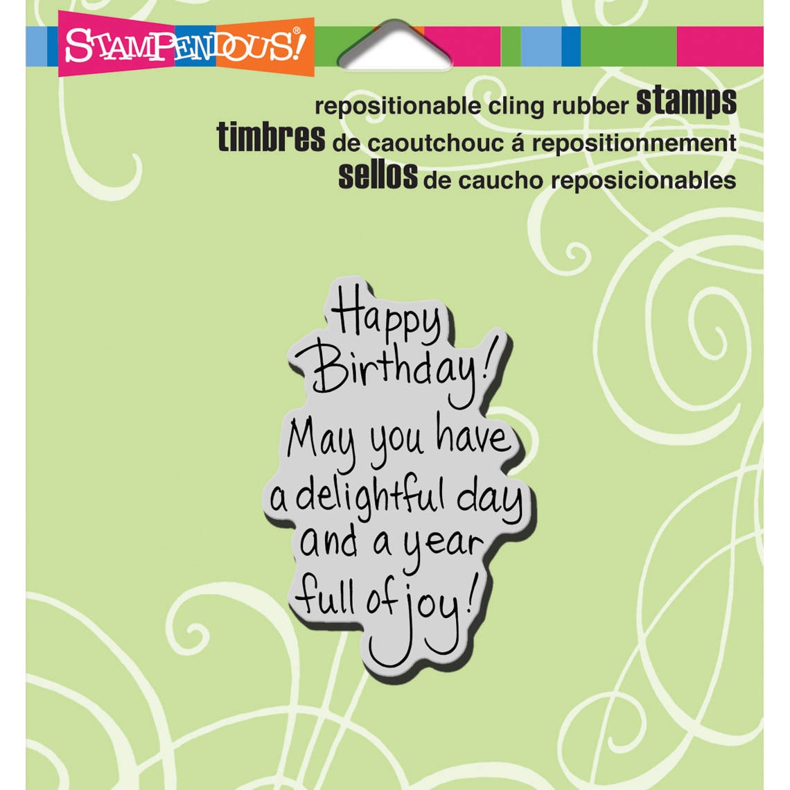 Stampendous Cling Rubber Stamp 3.5inx4in Sheet delightful Birthday