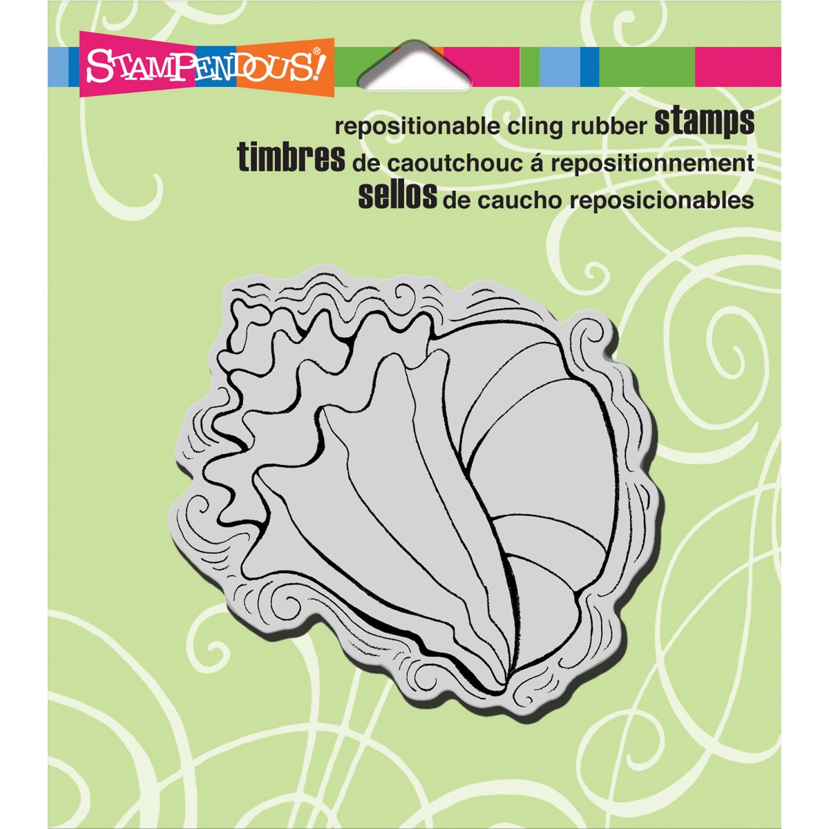 Stampendous Cling Rubber Stamp 3.5inx4in Sheet penpattern Conch