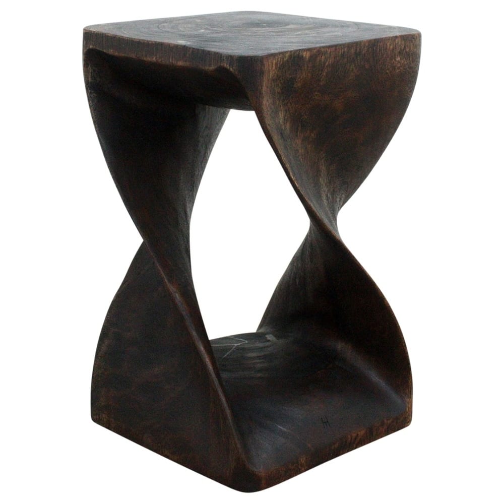 Haussmann® Original Wood Twist Stool 12 X 12 X 20 In High Mocha Oil - 12" x 12" x 20"