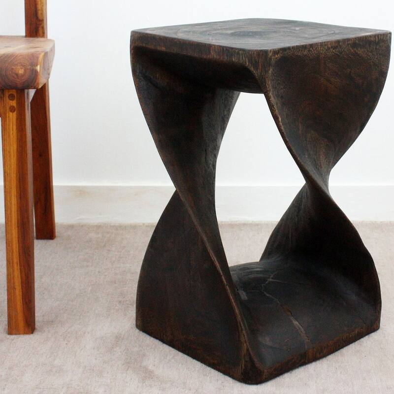 Haussmann® Original Wood Twist Stool 12 X 12 X 20 In High Mocha Oil - 12" x 12" x 20"