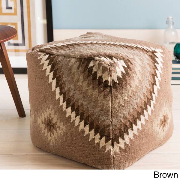 Vibrant Global Stripe 18-inch Square Pouf Multi Color Cotton One Pillow Handmade Vibrant Global Stripe 18-inch Square Pouf Multi Color Cotton One Pillow Handmade