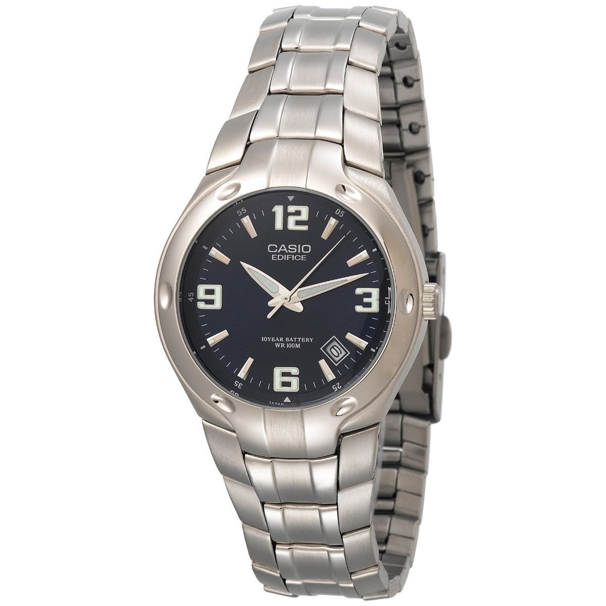 casio edifice stainless steel double dial bracelet watch