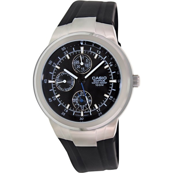 Shop Casio Men's EF-305-1AV 'Classic' Chronograph Black Rubber Watch ...