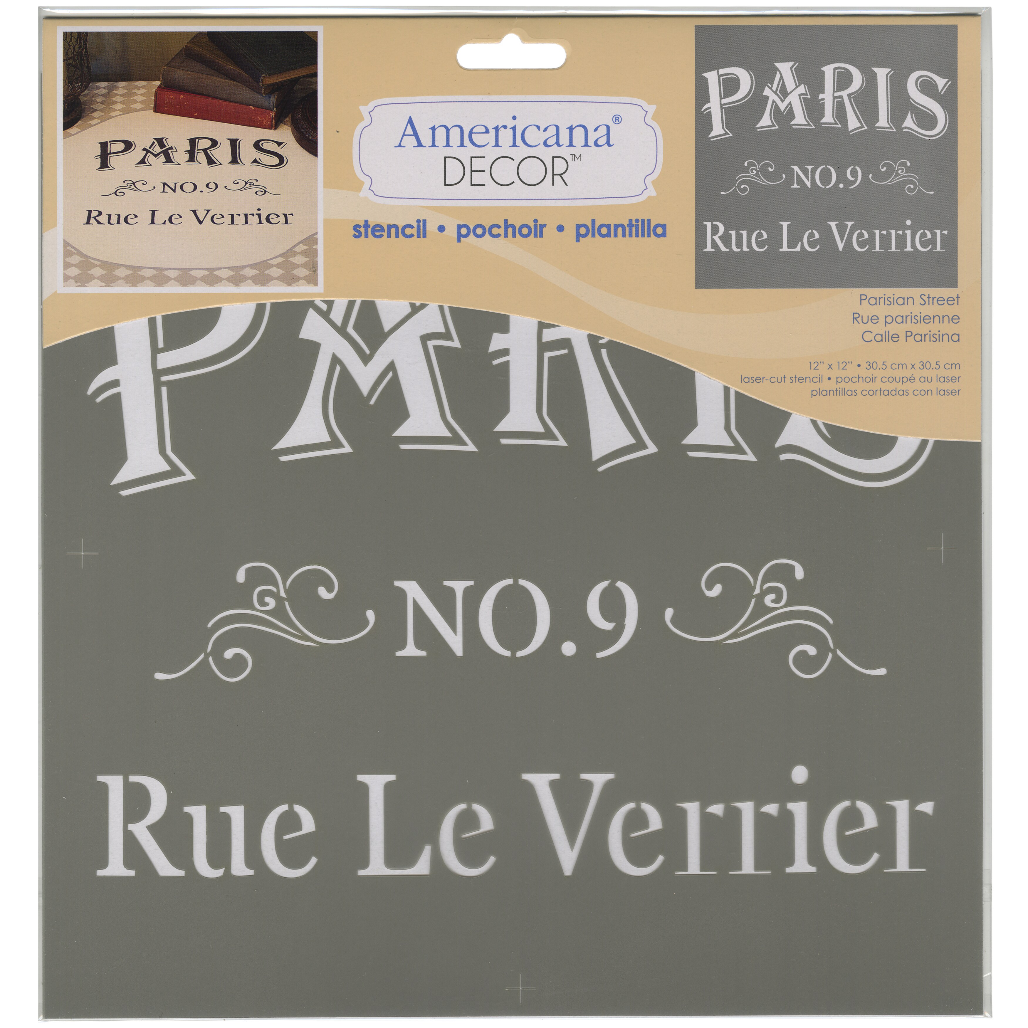 Americana Decor Stencil 12/"X12/"-Old French Script