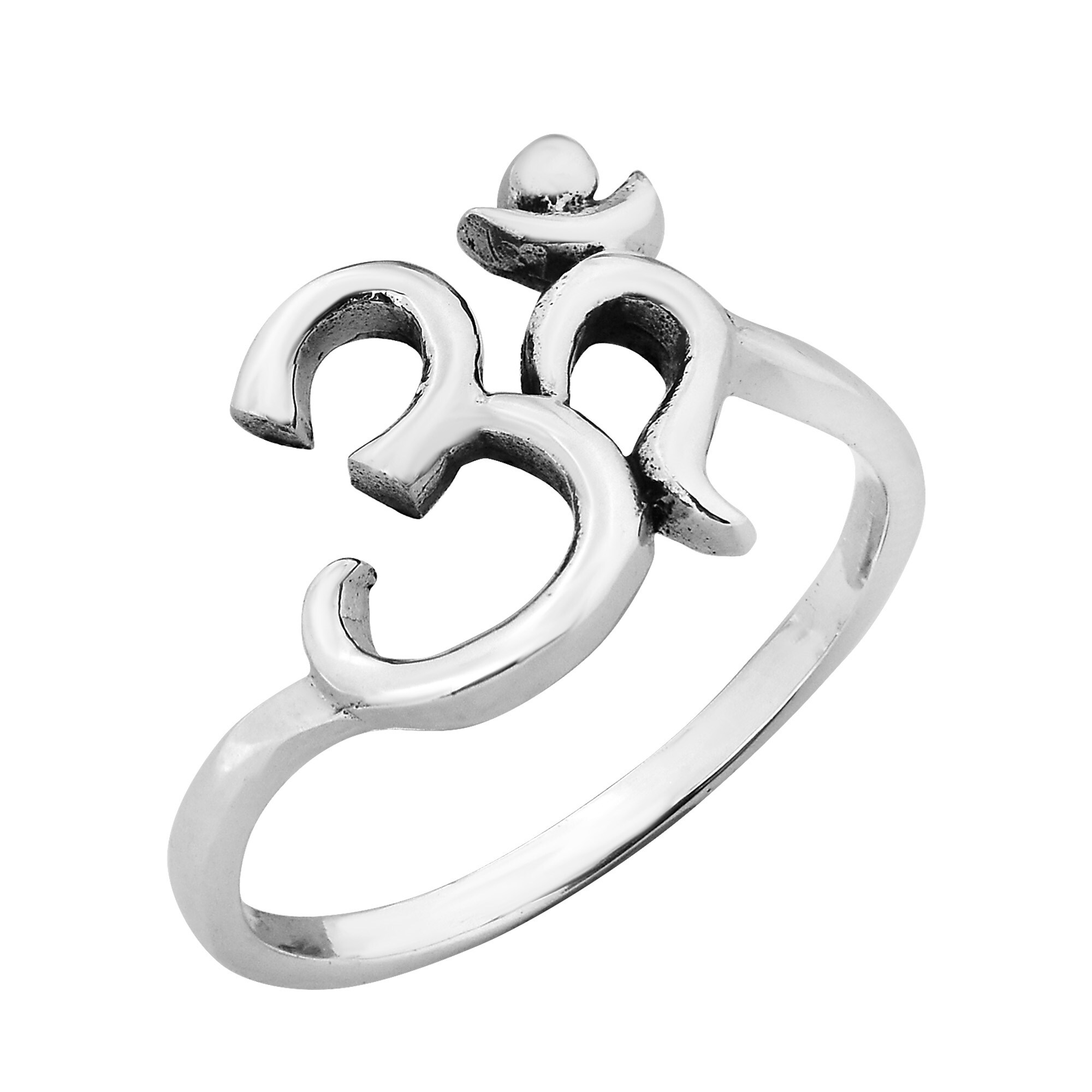 925 Oxidized Sterling Silver Calligraphy Style Yoga Aum Om Ohm Sanskrit Band Ring Unisex Size 8 925 Oxidized Sterling Silver Calligraphy Style Yoga Aum Om Ohm Sanskrit Band Ring Unisex Size 8