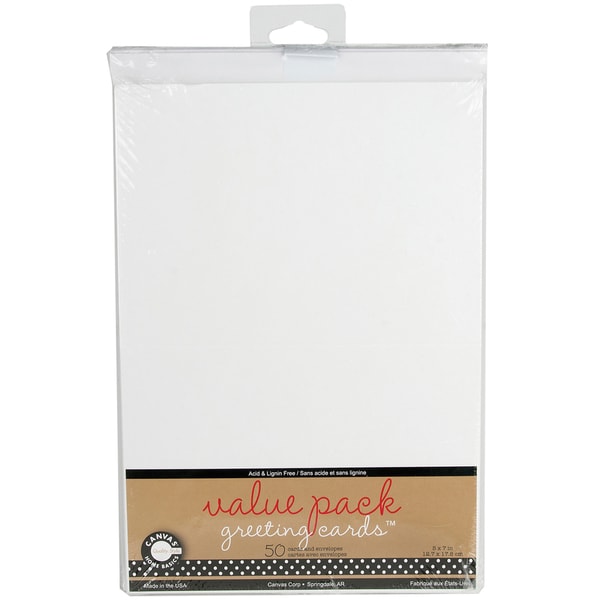 Value Pack Cards & Envelopes 4inX5.5in 50/Pkg White