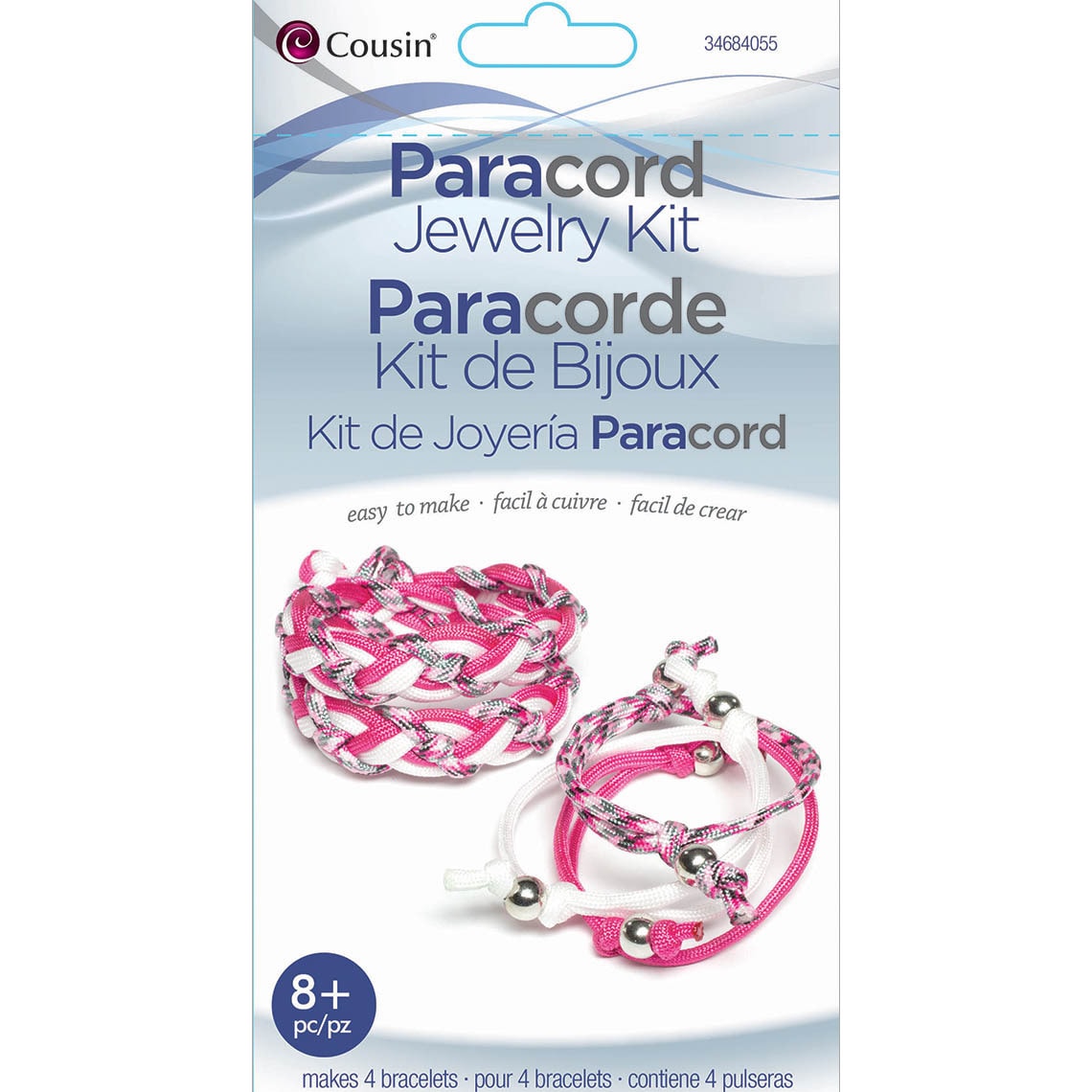 Paracord Kit pink Braid Bracelet